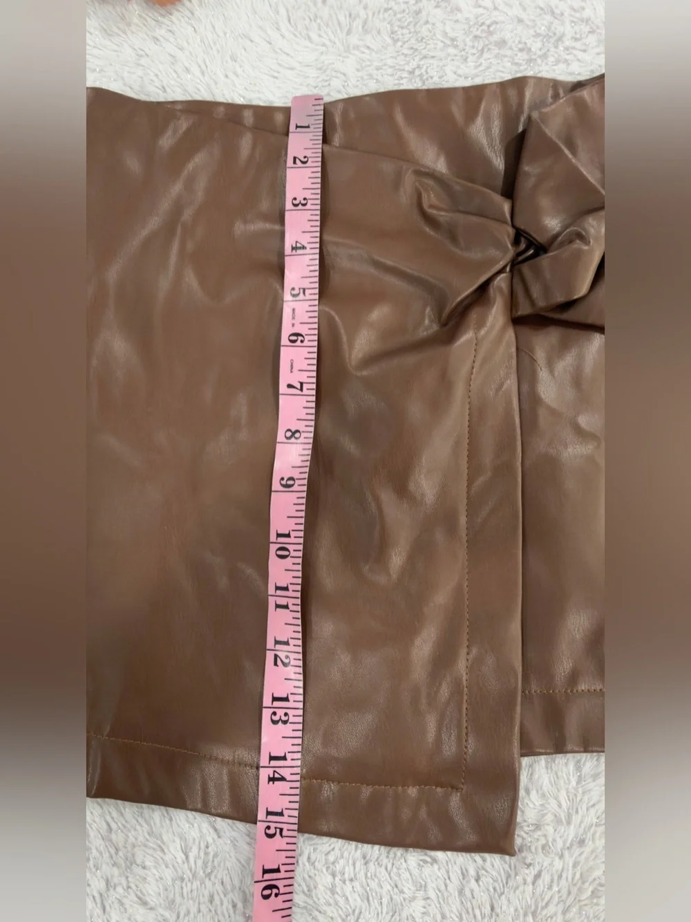 Princess Polly Brown Faux Leather Wrap Mini Skirt with Side Knot - Picture 8 of 12